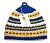 Шапка для бани Банибо №17 ручной работы, полушерстяная, синий/белый/жёлтый